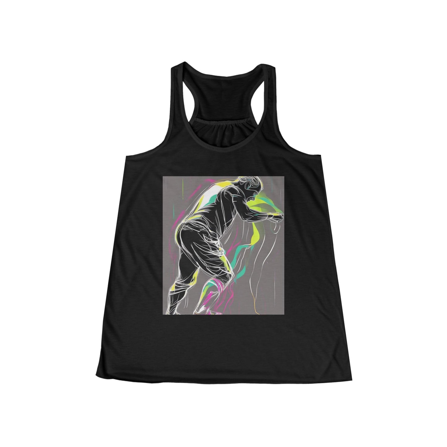 boostlete-iron-intent-scene-athlete-neon-monoline-0140 — Women's Flowy Racerback Tank (B+C 8800)