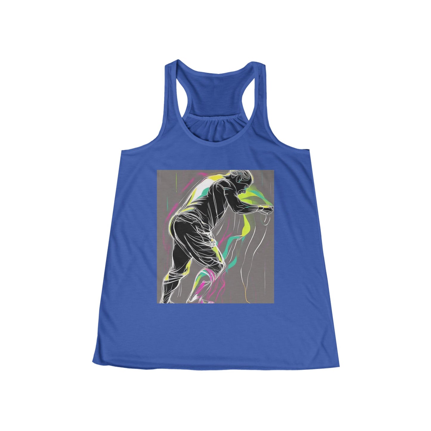 boostlete-iron-intent-scene-athlete-neon-monoline-0140 — Women's Flowy Racerback Tank (B+C 8800)