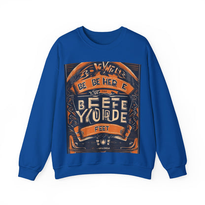 boostlete-field-day-type-be-where-your-feet-are-banner-engraved-0029 — Unisex Heavy Blend Crewneck Sweatshirt (Gildan)
