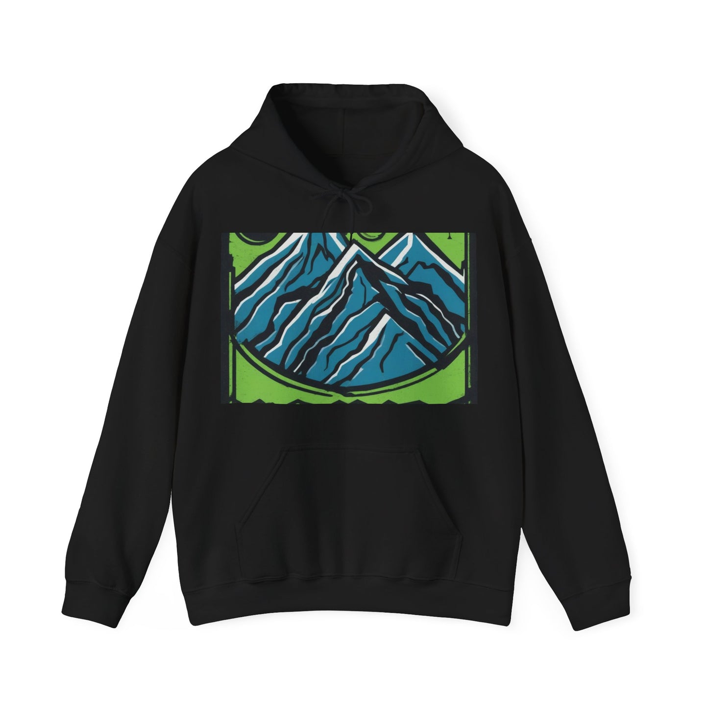 boostlete-pr-season-icon-mountain-grainy-badge-0154 — Unisex Heavy Blend Hooded Sweatshirt (Gildan)