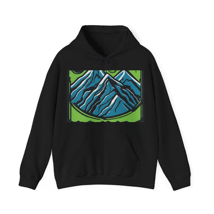 boostlete-pr-season-icon-mountain-grainy-badge-0154 — Unisex Heavy Blend Hooded Sweatshirt (Gildan)
