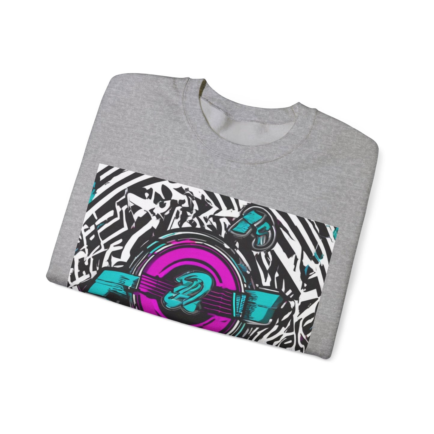 boostlete-boost-mode-type-again-badge-monoline-0293 — Unisex Heavy Blend Crewneck Sweatshirt (Gildan)