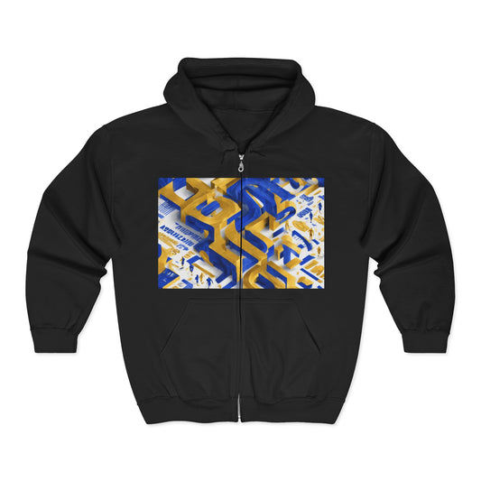 boostlete-iron-intent-type-one-more-rep-arc-isometric-0069 — Unisex Heavy Blend Full-Zip Hooded Sweatshirt