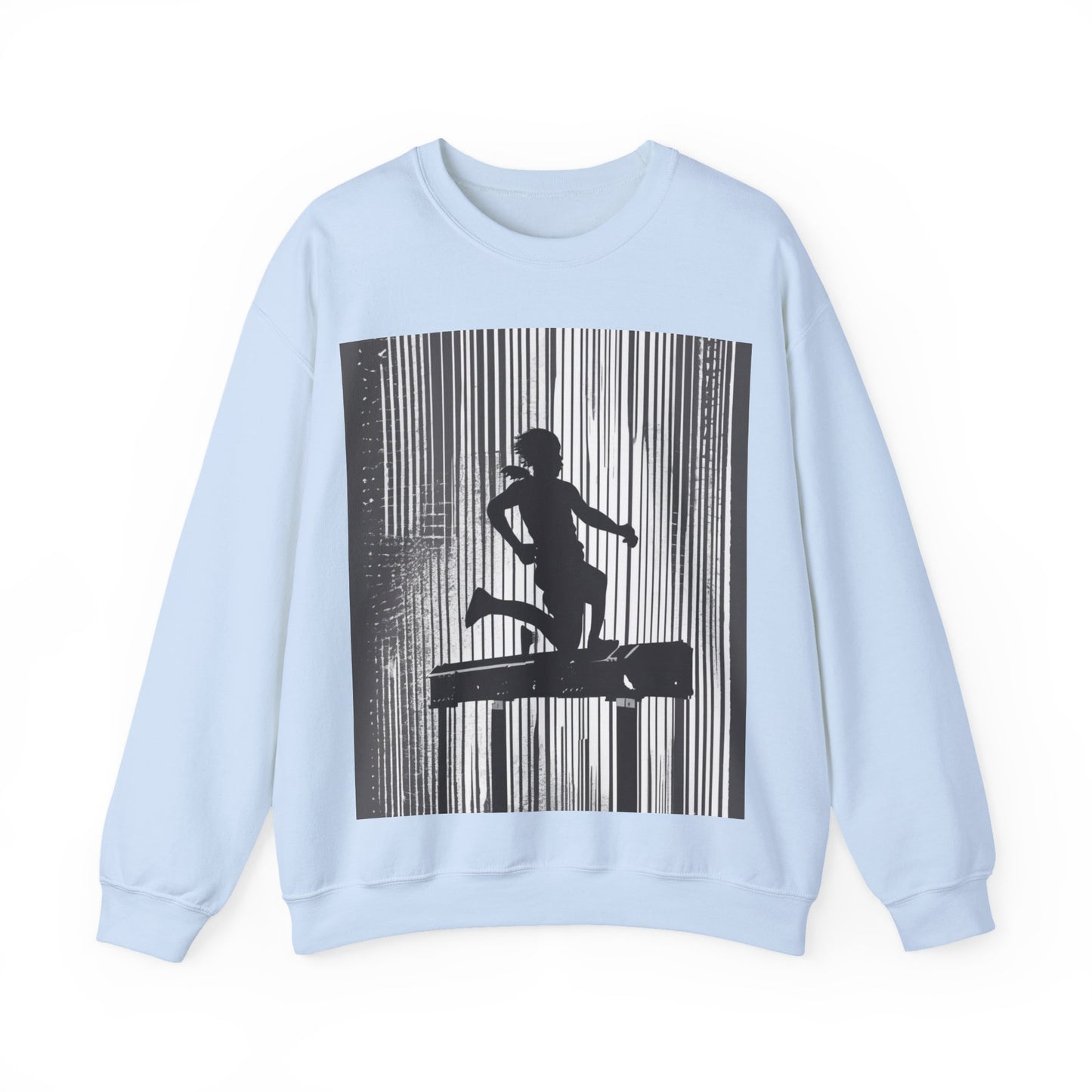 boostlete-am-crew-scene-hurdler-halftone-badge-0956 — Unisex Heavy Blend Crewneck (G18000)