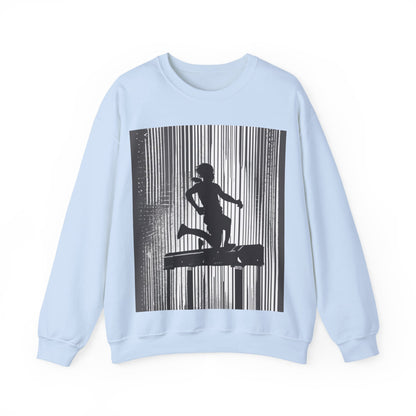boostlete-am-crew-scene-hurdler-halftone-badge-0956 — Unisex Heavy Blend Crewneck (G18000)