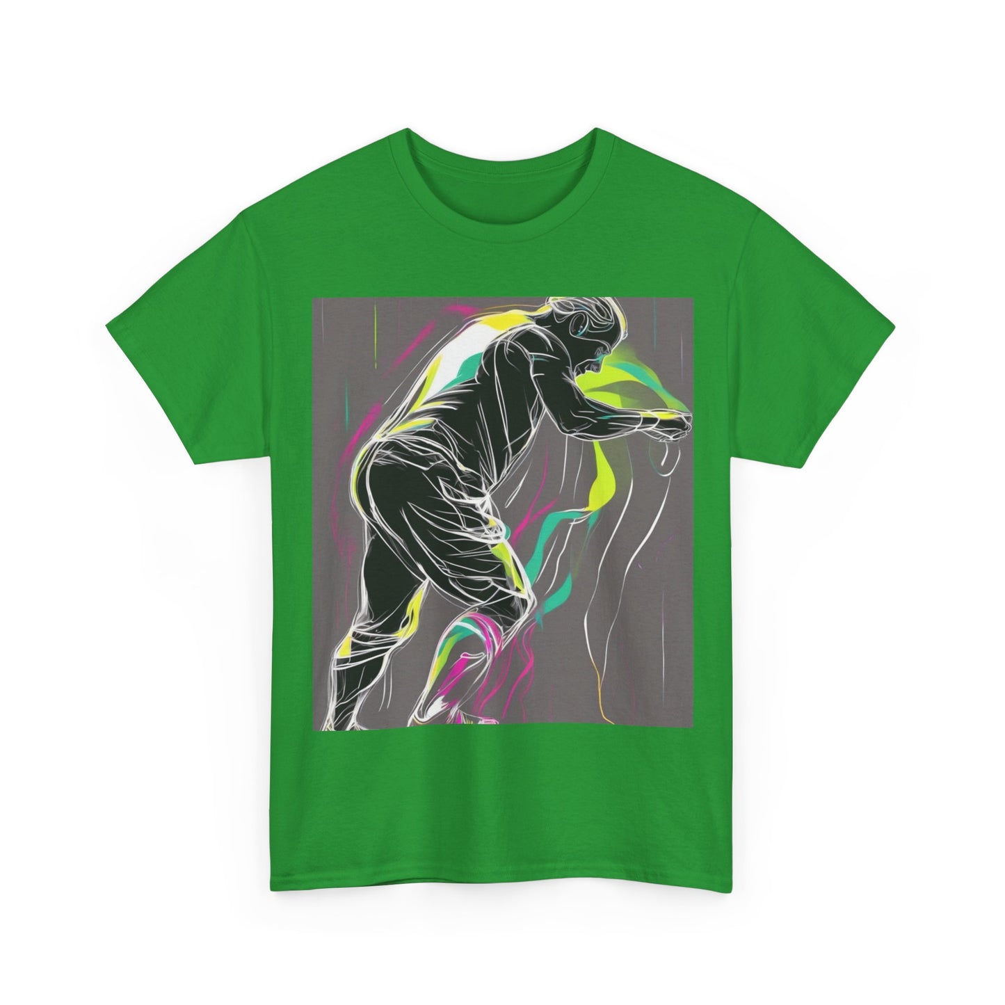 boostlete-iron-intent-scene-athlete-neon-monoline-0140 — Unisex Heavy Cotton Tee (Gildan 5000)