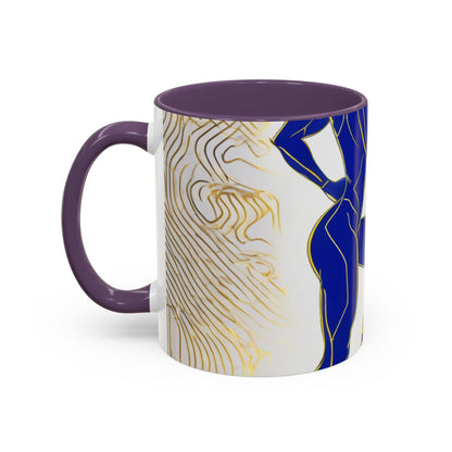 boostlete-iron-intent-scene-lunge-neon-line-art-0392 — Accent Mug 11/15oz