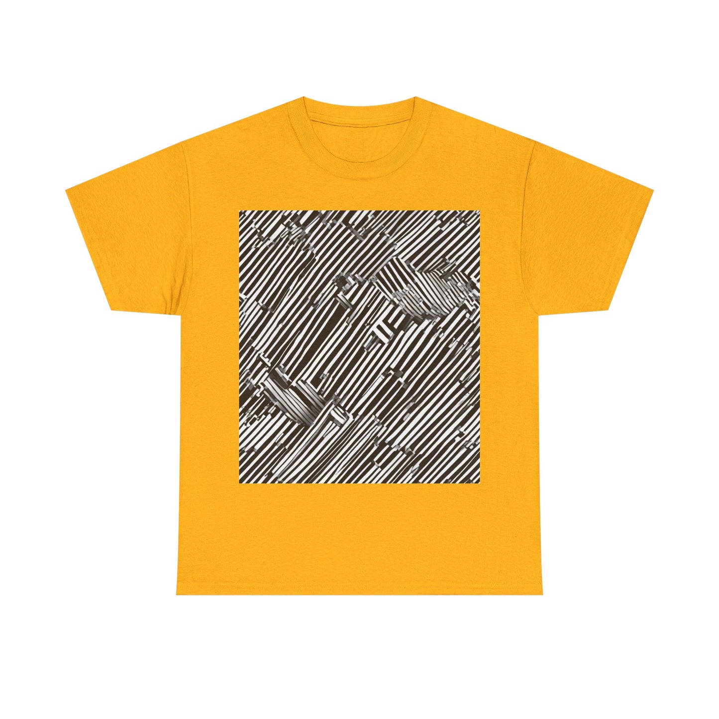 boostlete-mile-by-mile-pattern-barcode-monoline-0059 — Unisex Heavy Cotton Tee (Gildan 5000)