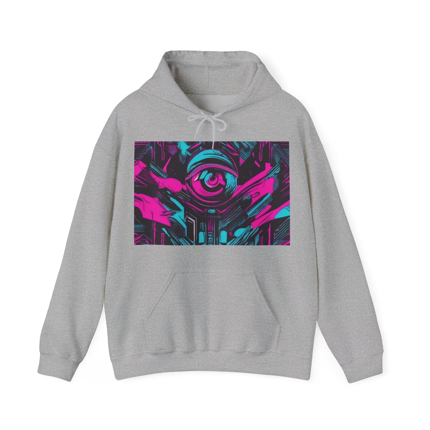 boostlete-iron-intent-type-eyes-up-forward-big-line-art-0065 — Unisex Heavy Blend Hooded Sweatshirt (Gildan)