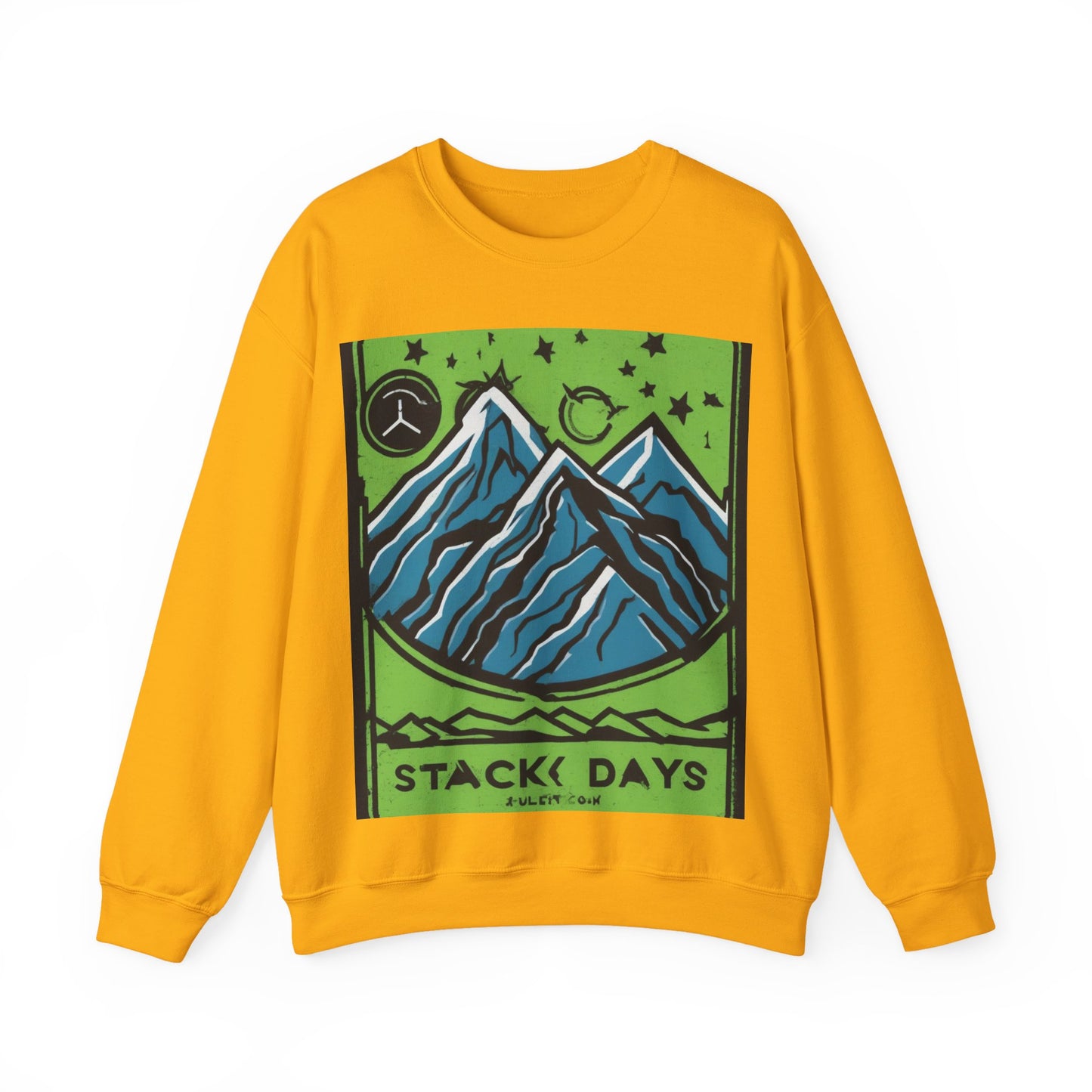 boostlete-pr-season-icon-mountain-grainy-badge-0154 — Unisex Heavy Blend Crewneck Sweatshirt (Gildan)