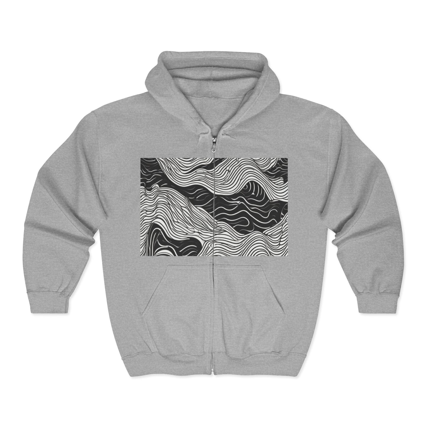boostlete-field-day-pattern-topographic-line-art-0239 — Unisex Heavy Blend Full-Zip Hooded Sweatshirt