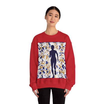 boostlete-recovery-progress-scene-marathoner-matte-geometric-0448 — Unisex Heavy Blend Crewneck Sweatshirt (Gildan)