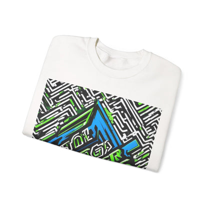 boostlete-am-crew-type-stronger-signals-diagonal-badge-1077 — Unisex Heavy Blend Crewneck (G18000)