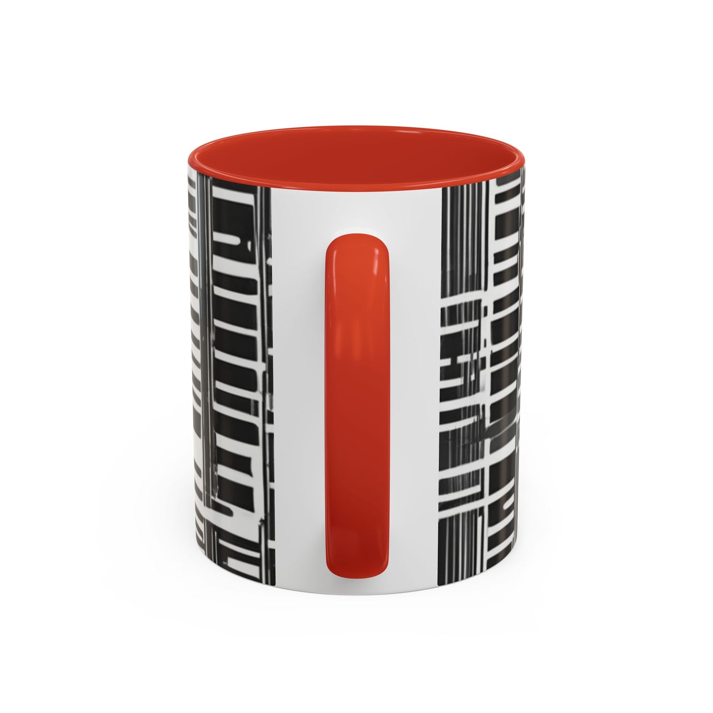 boostlete-iron-intent-pattern-barcode-line-art-0599 — Accent Mug 11/15oz