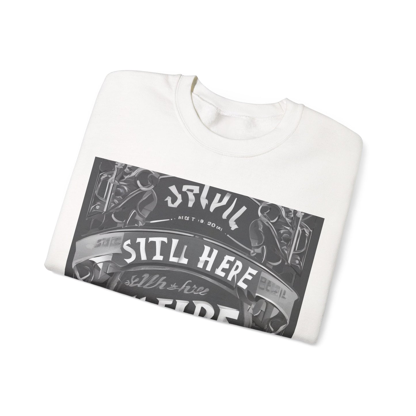 boostlete-recovery-progress-type-still-here-banner-paper-0201 — Unisex Heavy Blend Crewneck Sweatshirt (Gildan)