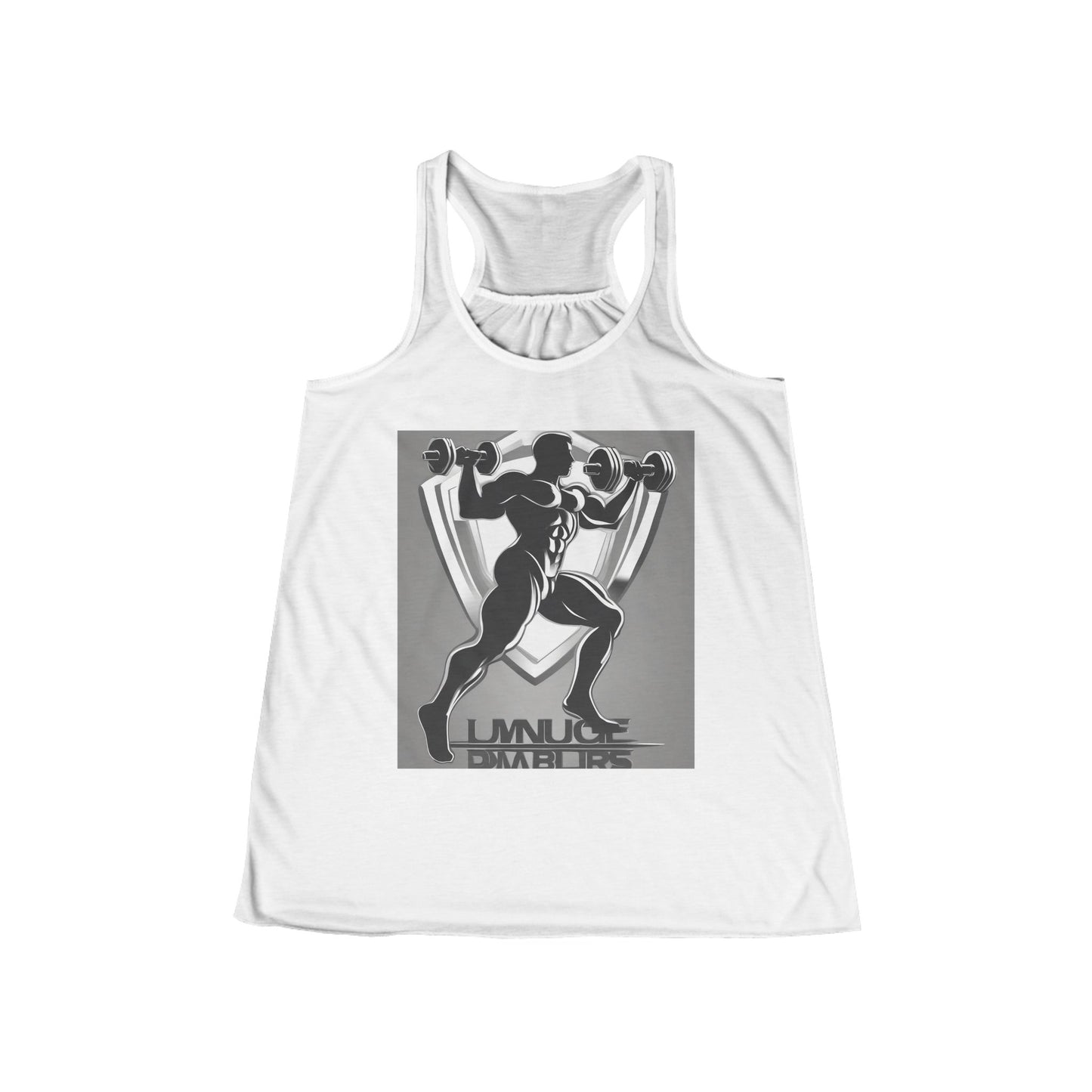 boostlete-mile-by-mile-scene-lunge-3d-athletic-0020 — Women's Flowy Racerback Tank (B+C 8800)