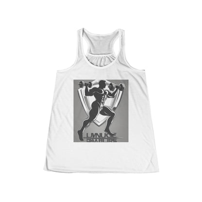 boostlete-mile-by-mile-scene-lunge-3d-athletic-0020 — Women's Flowy Racerback Tank (B+C 8800)