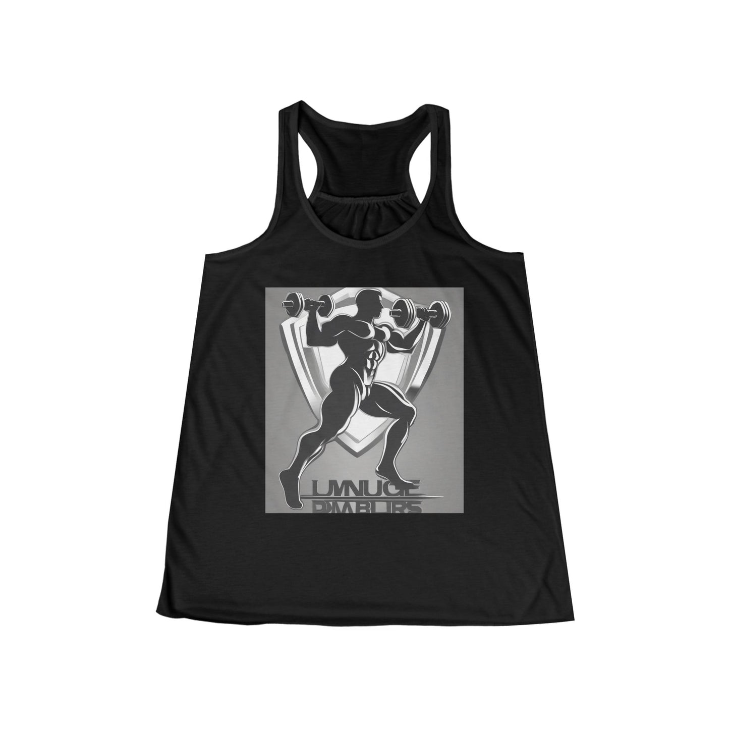 boostlete-mile-by-mile-scene-lunge-3d-athletic-0020 — Women's Flowy Racerback Tank (B+C 8800)