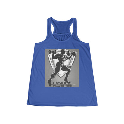 boostlete-mile-by-mile-scene-lunge-3d-athletic-0020 — Women's Flowy Racerback Tank (B+C 8800)