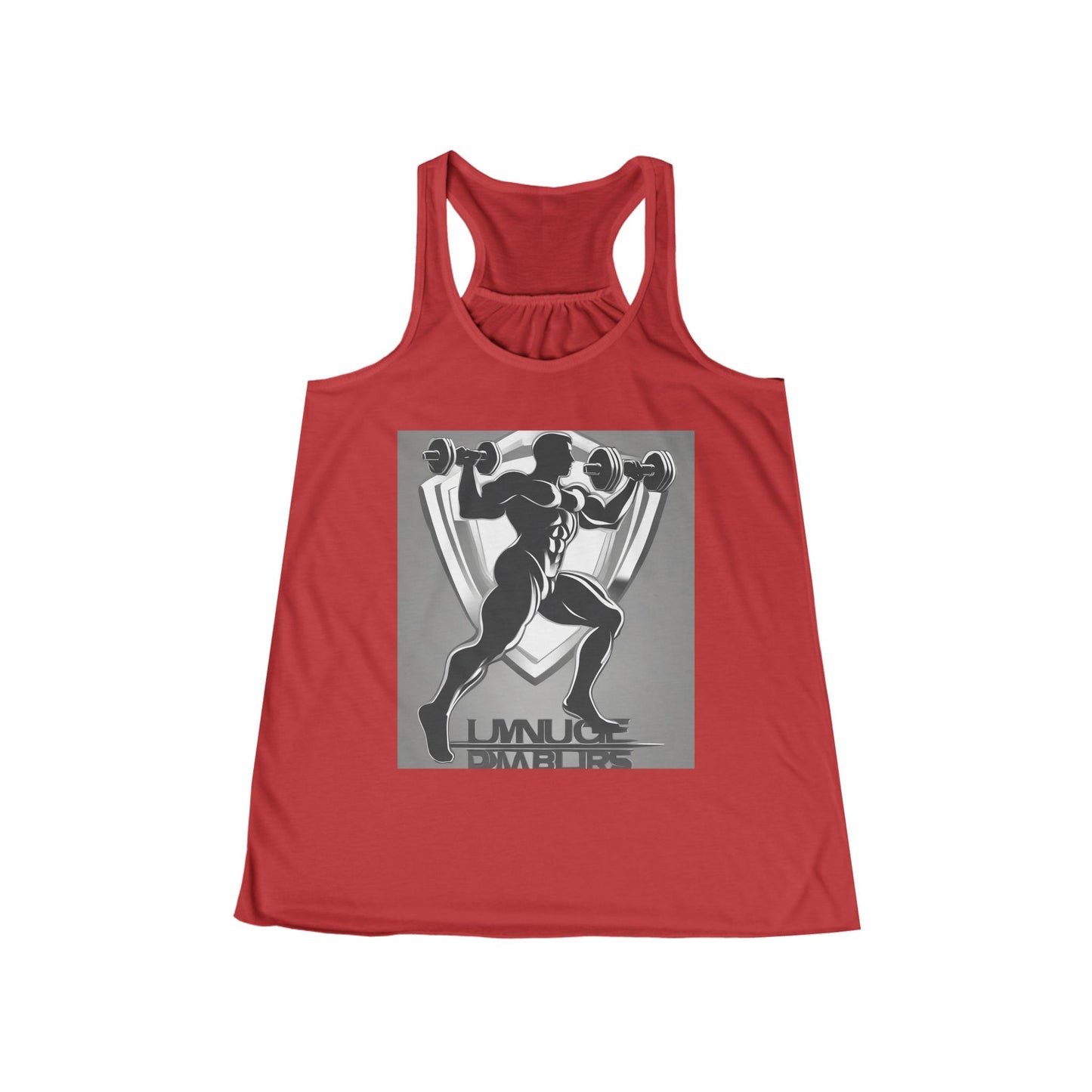 boostlete-mile-by-mile-scene-lunge-3d-athletic-0020 — Women's Flowy Racerback Tank (B+C 8800)