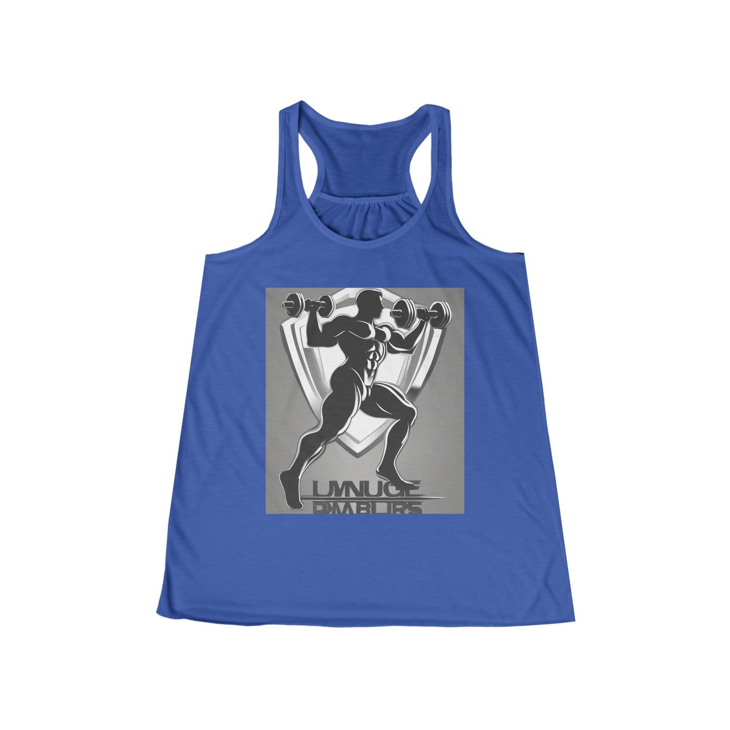 boostlete-mile-by-mile-scene-lunge-3d-athletic-0020 — Women's Flowy Racerback Tank (B+C 8800)