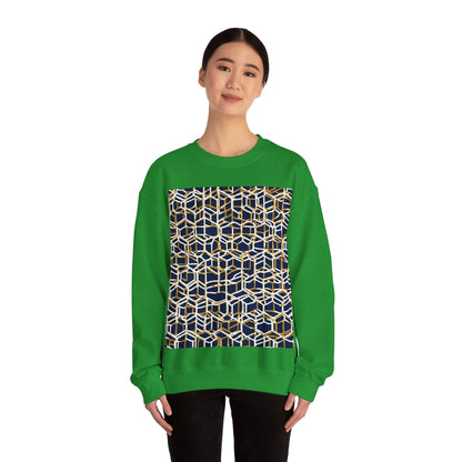 boostlete-am-crew-pattern-hex-industrial-0131 — Unisex Heavy Blend Crewneck Sweatshirt (Gildan)