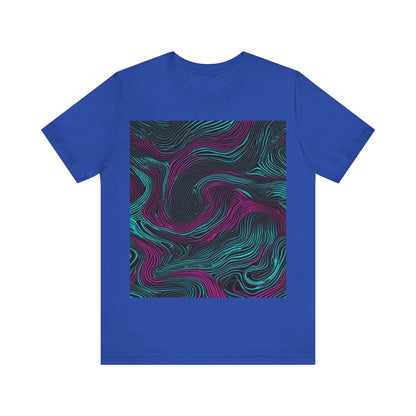 boostlete-am-crew-pattern-topographic-monoline-0075 — Unisex Jersey Short Sleeve (B+C 3001)