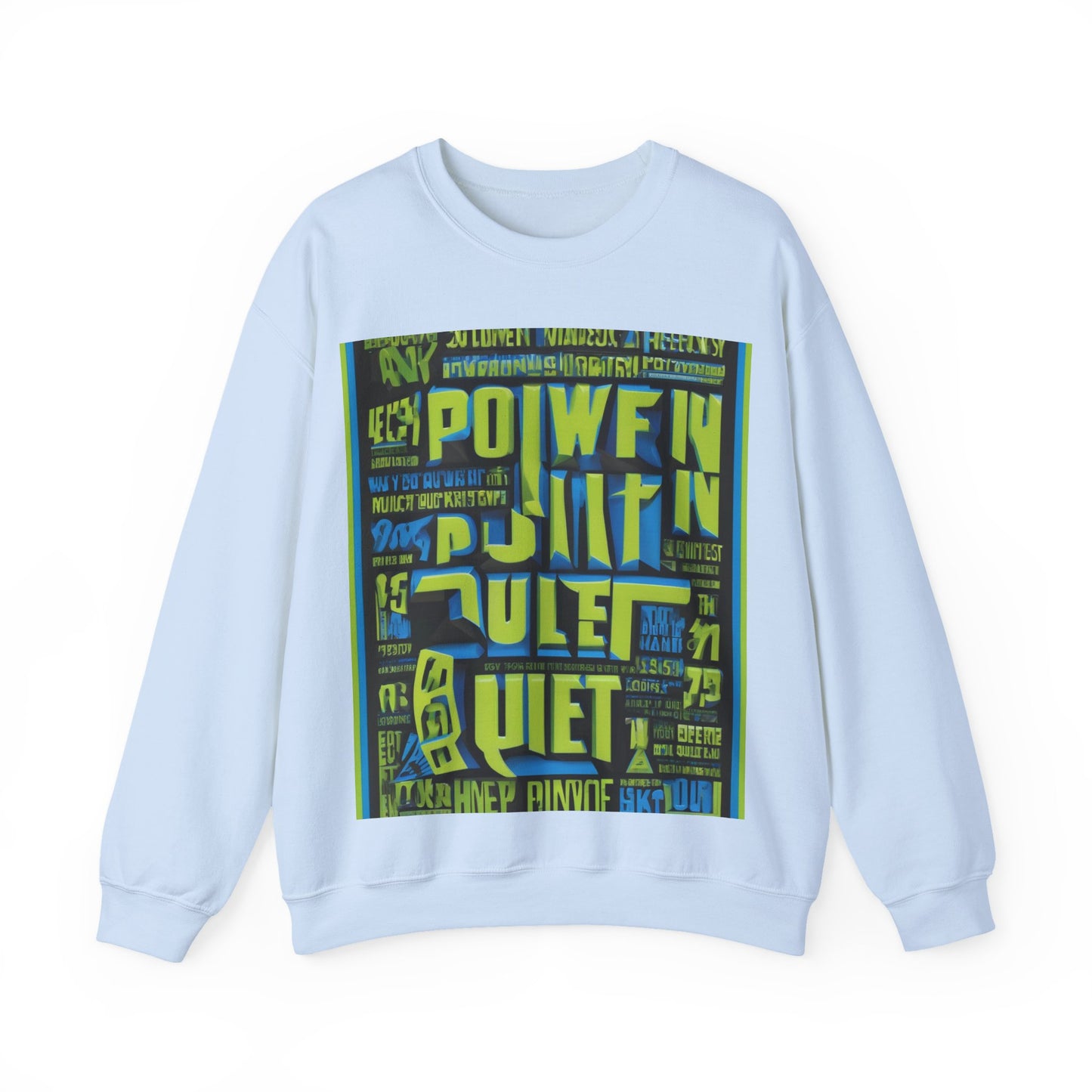 boostlete-am-crew-type-power-in-quiet-arc-paper-1481 — Unisex Heavy Blend Crewneck (G18000)