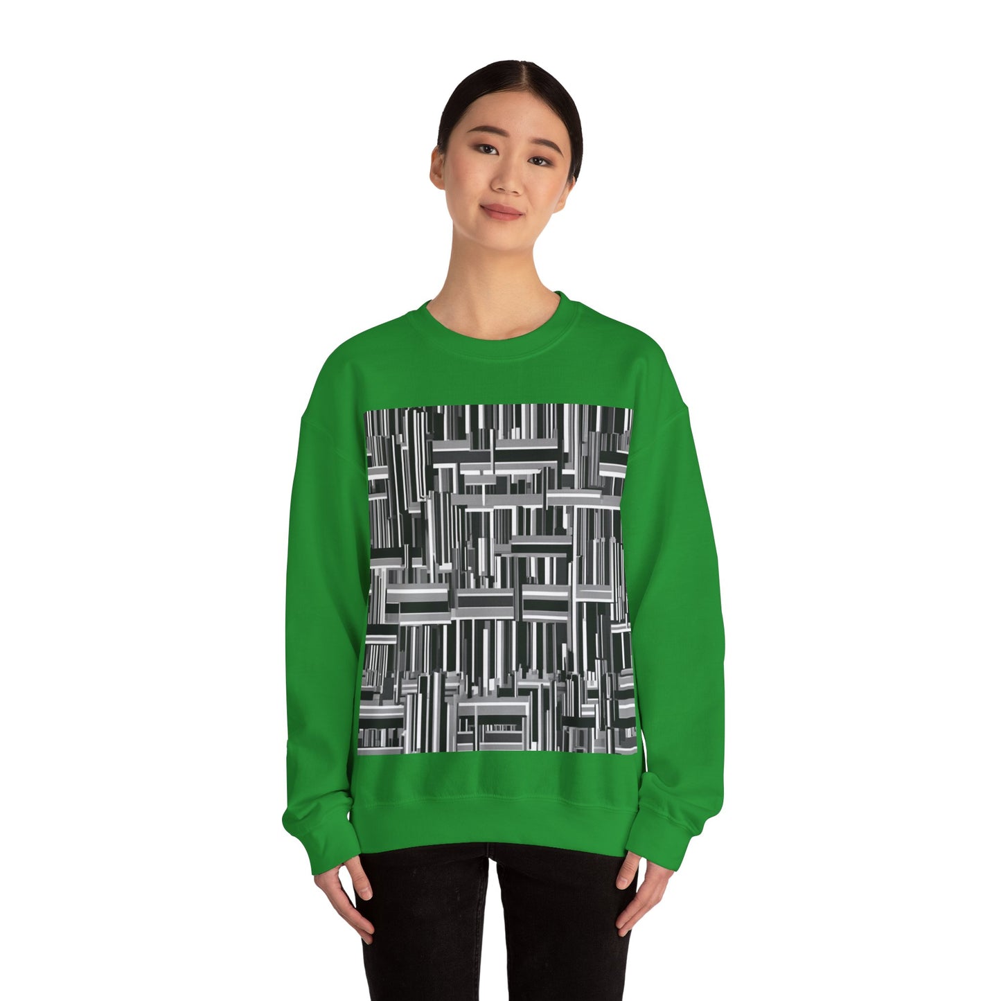 boostlete-recovery-progress-pattern-barcode-isometric-1023 — Unisex Heavy Blend Crewneck (G18000)