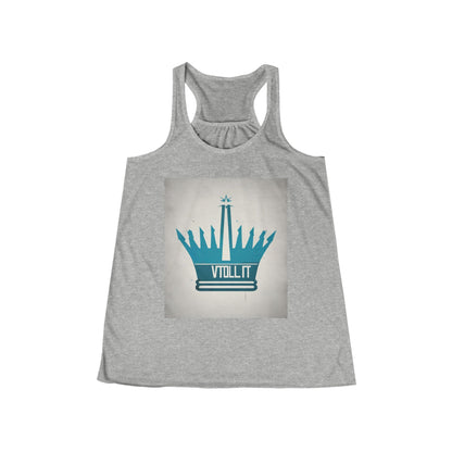 boostlete-am-crew-icon-crown-matte-industrial-0058 — Women's Flowy Racerback Tank (B+C 8800)