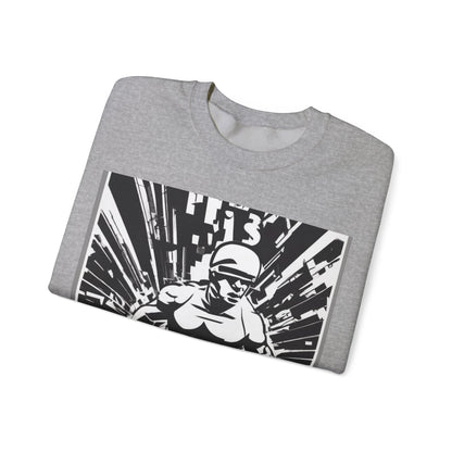 boostlete-field-day-scene-sprinter-halftone-bold-0148 — Unisex Heavy Blend Crewneck Sweatshirt (Gildan)