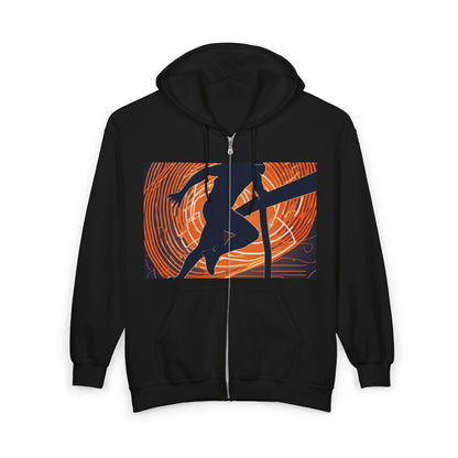boostlete-iron-intent-scene-hurdler-neon-modern-0264 — Unisex Heavy Blend Full-Zip Hooded Sweatshirt