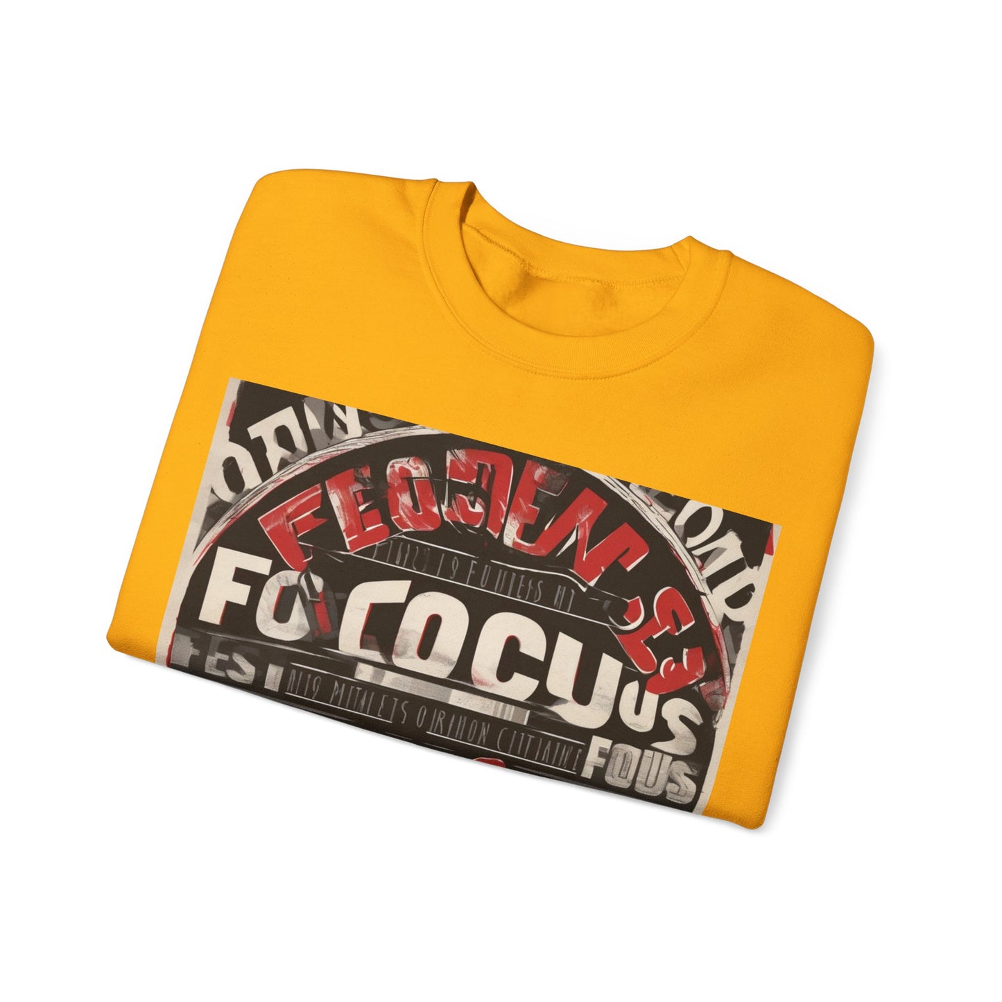 boostlete-mile-by-mile-type-focus-over-feelings-split-retro-0841 — Unisex Heavy Blend Crewneck (G18000)