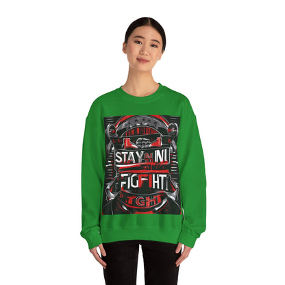 boostlete-rise-grind-type-stay-in-the-fight-banner-retro-1441 — Unisex Heavy Blend Crewneck (G18000)