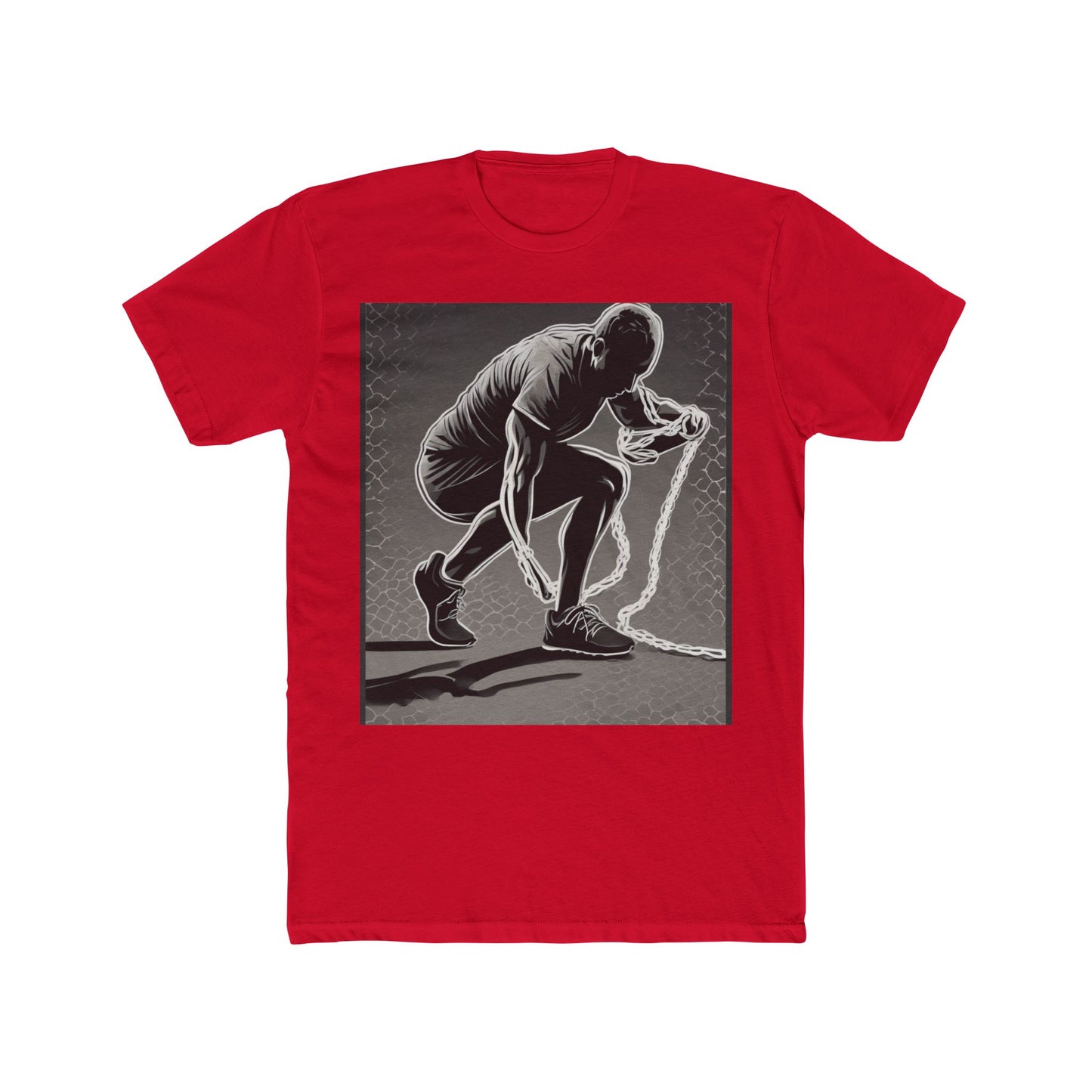 boostlete-recovery-progress-scene-runner-halftone-engraved-0068 — Unisex Cotton Crew Tee (NL 3600)