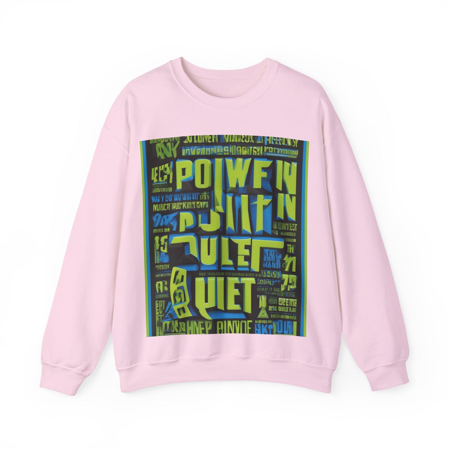 boostlete-am-crew-type-power-in-quiet-arc-paper-1481 — Unisex Heavy Blend Crewneck (G18000)