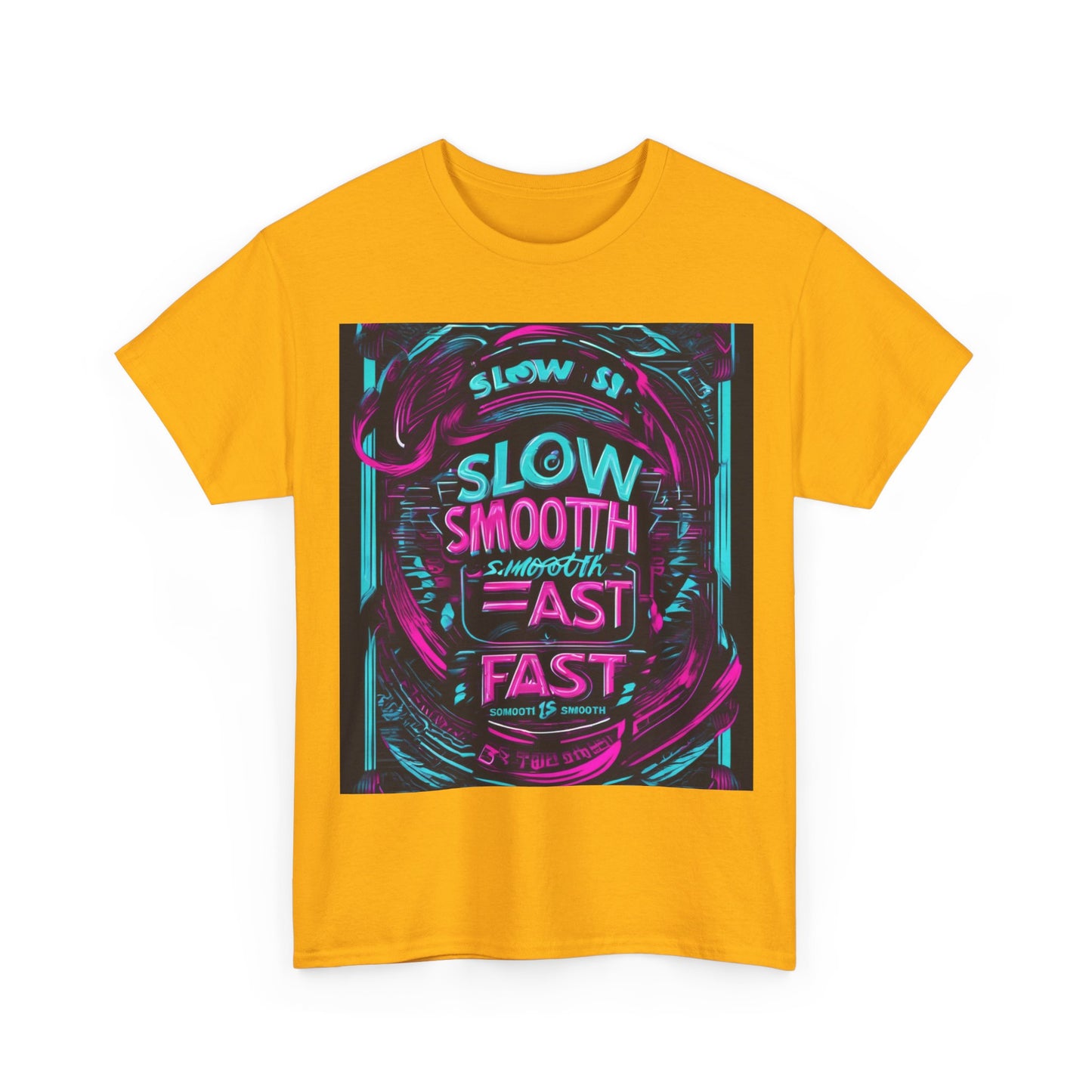 boostlete-recovery-progress-type-slow-is-smooth-smooth-is-fast-banner-engraved-0181 — Unisex Heavy Cotton Tee (Gildan 5000)
