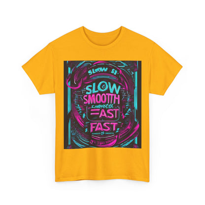 boostlete-recovery-progress-type-slow-is-smooth-smooth-is-fast-banner-engraved-0181 — Unisex Heavy Cotton Tee (Gildan 5000)