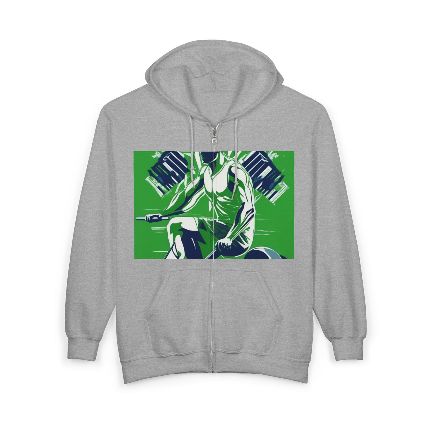 boostlete-am-crew-scene-rower-grainy-bold-0172 — Unisex Heavy Blend Full-Zip Hooded Sweatshirt