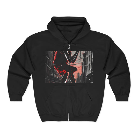boostlete-am-crew-scene-runner-high-retro-0268 — Unisex Heavy Blend Full-Zip Hooded Sweatshirt