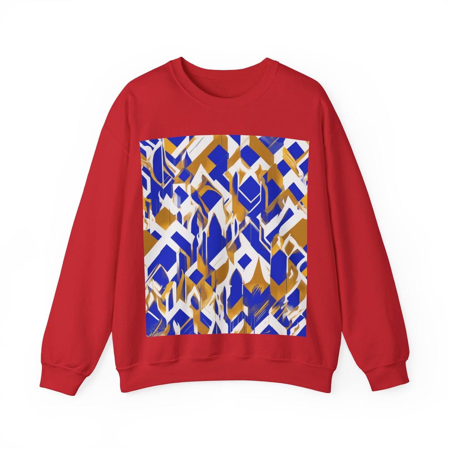 boostlete-field-day-icon-flame-glitch-geometric-0090 — Unisex Heavy Blend Crewneck Sweatshirt (Gildan)