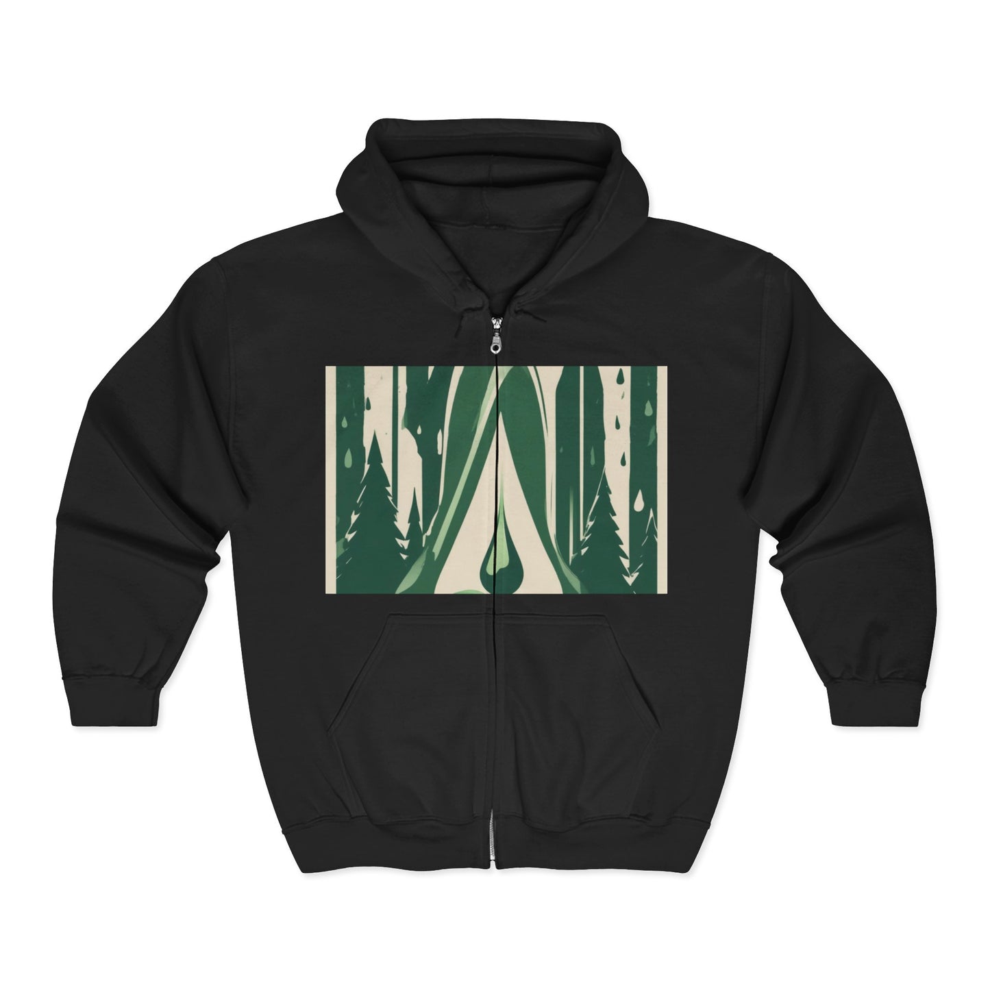 boostlete-quiet-power-icon-water-glitch-retro-0186 — Unisex Heavy Blend Full-Zip Hooded Sweatshirt