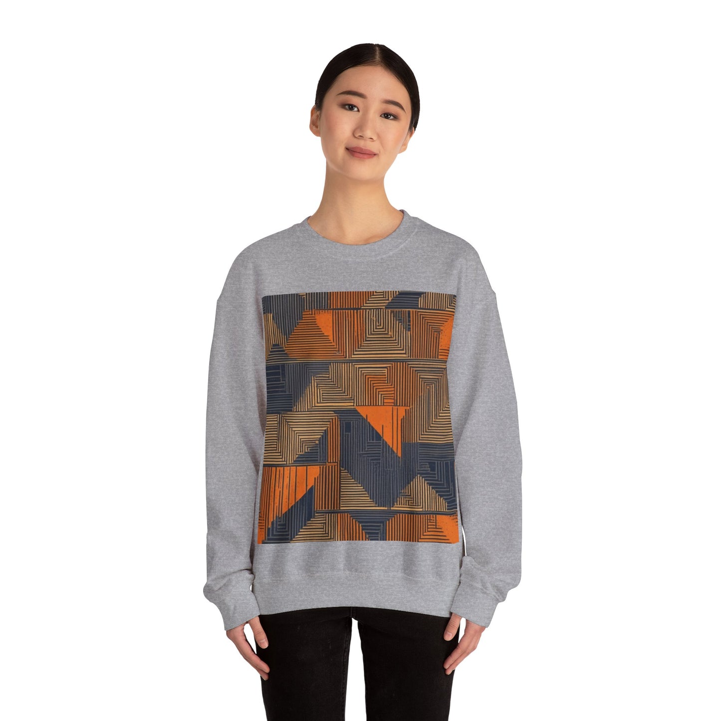 boostlete-field-day-pattern-stair-steps-geometric-0055 — Unisex Heavy Blend Crewneck Sweatshirt (Gildan)