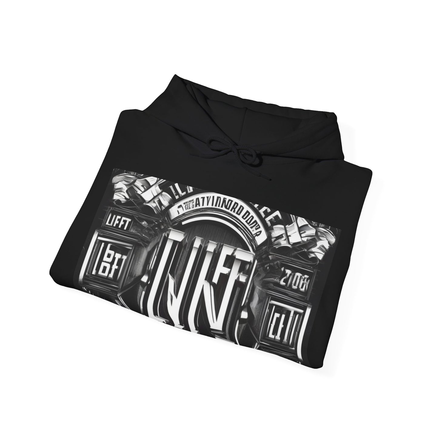 boostlete-am-crew-type-lift-the-standard-banner-engraved-0665 — Unisex Heavy Blend Hoodie (G18500)