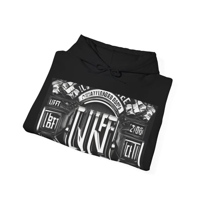 boostlete-am-crew-type-lift-the-standard-banner-engraved-0665 — Unisex Heavy Blend Hoodie (G18500)