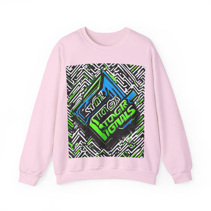 boostlete-am-crew-type-stronger-signals-diagonal-badge-1077 — Unisex Heavy Blend Crewneck (G18000)
