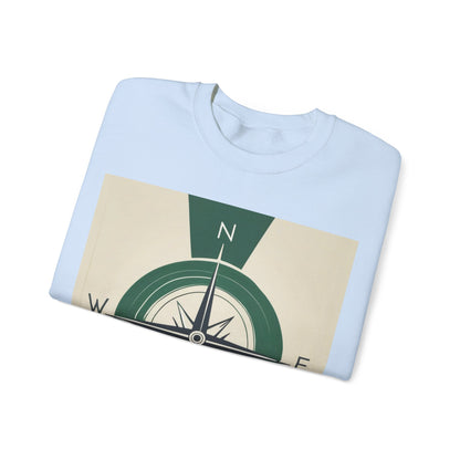 boostlete-iron-intent-icon-compass-soft-blueprint-0614 — Unisex Heavy Blend Crewneck (G18000)
