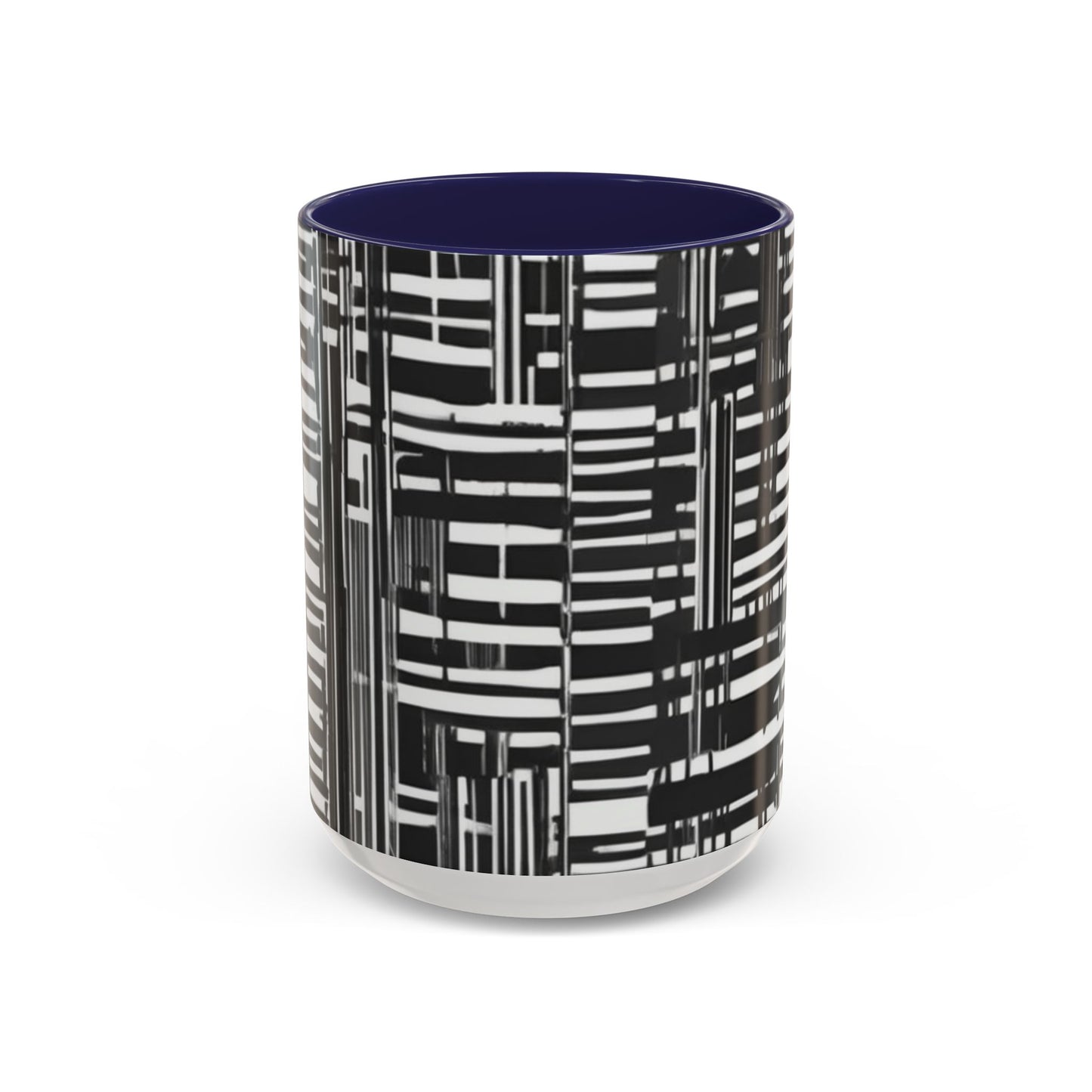 boostlete-iron-intent-pattern-barcode-line-art-0599 — Accent Mug 11/15oz
