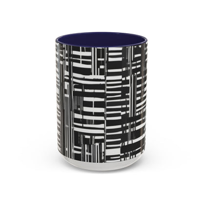 boostlete-iron-intent-pattern-barcode-line-art-0599 — Accent Mug 11/15oz