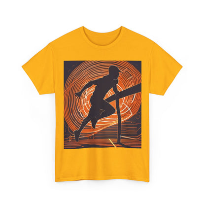 boostlete-iron-intent-scene-hurdler-neon-modern-0264 — Unisex Heavy Cotton Tee (Gildan 5000)
